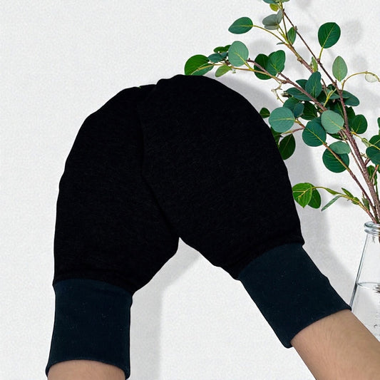 Stop Itching Organic Cotton Black Eczema Mittens