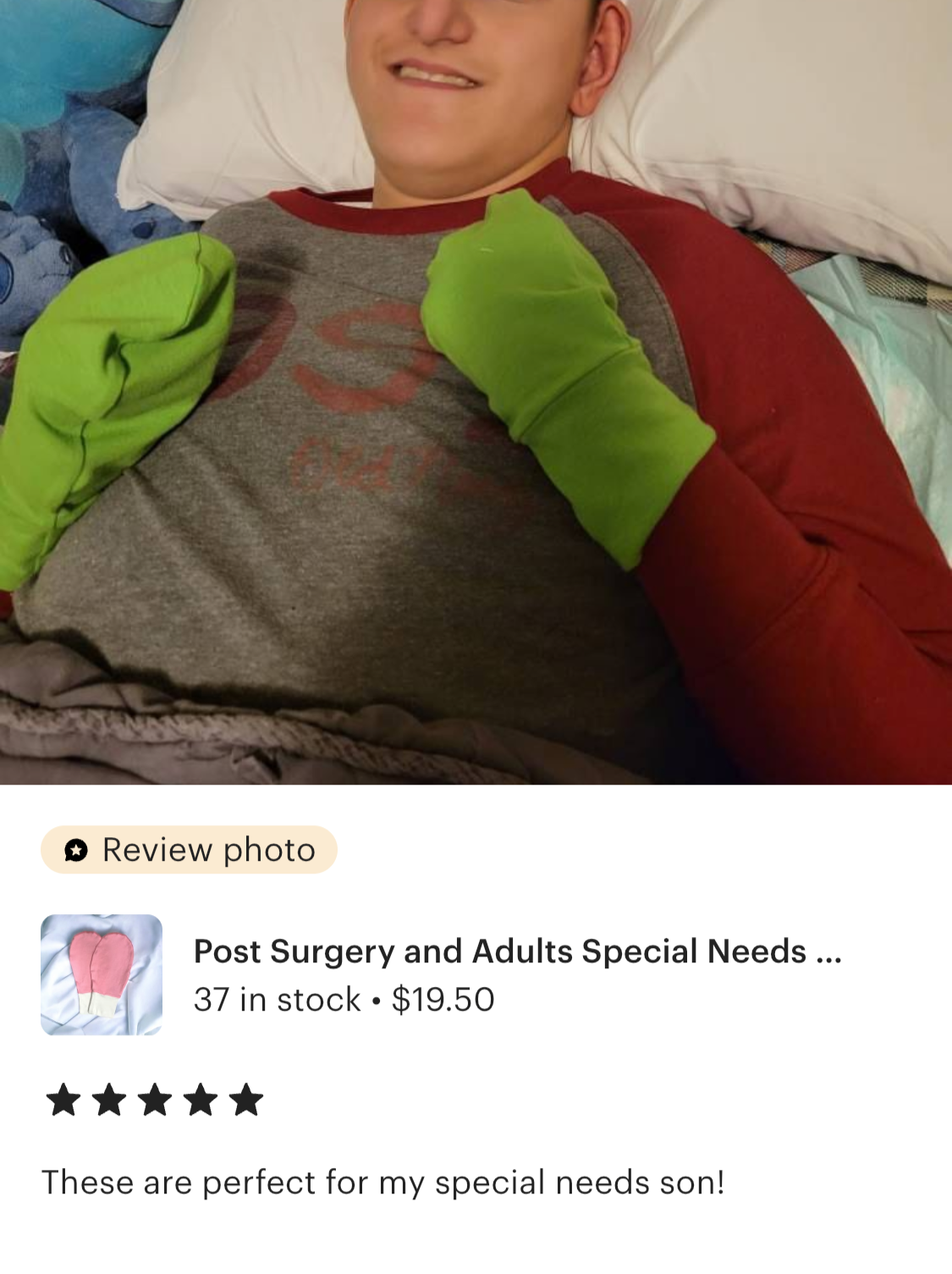 Adult Care Mittens/Gift for a Special Needs Friend/Organic Cotton Mitts/Eczema Gloves