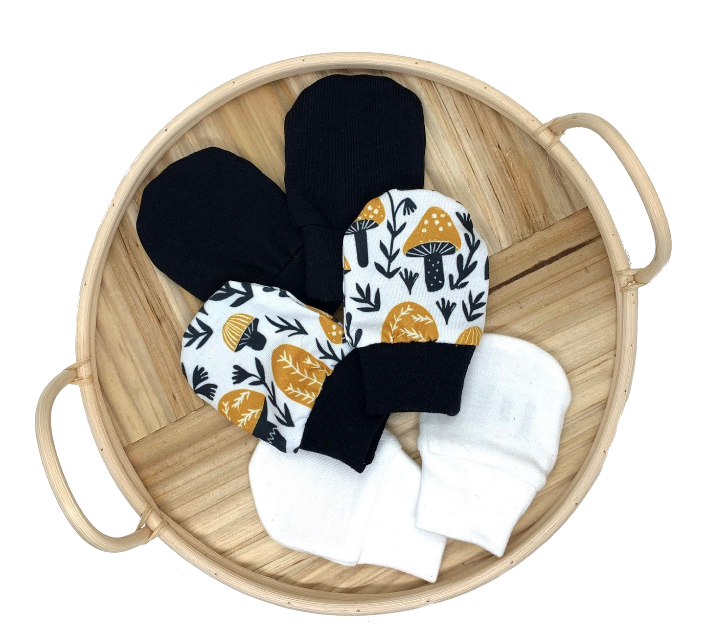 Little Mushrooms No Scratch Mittens/Newborn Organic Cotton Gloves