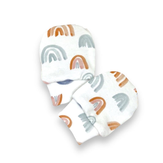Earth Rainbow Scratch Mittens/Organic Cotton Baby Gloves