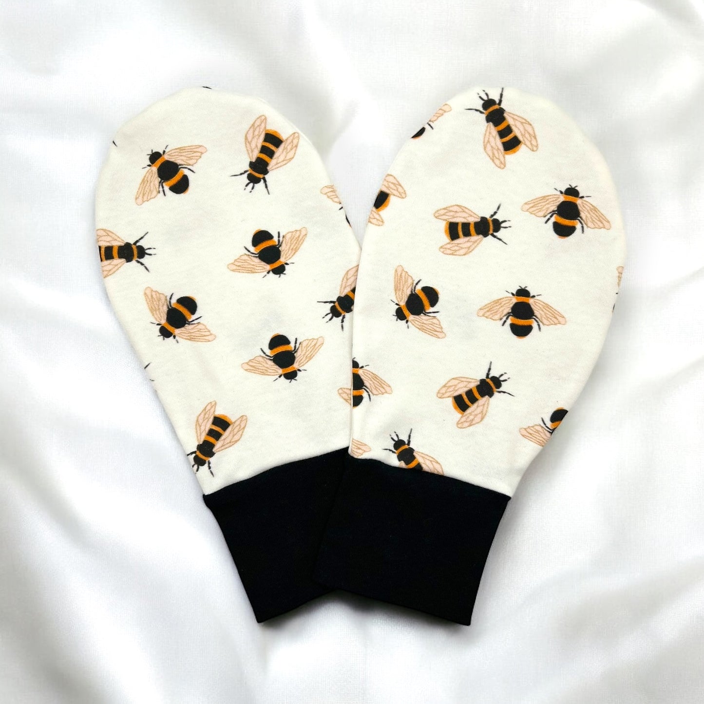 Bumble Bee Organic Cotton Eczema Mittens/ Soft Indoor Mittens