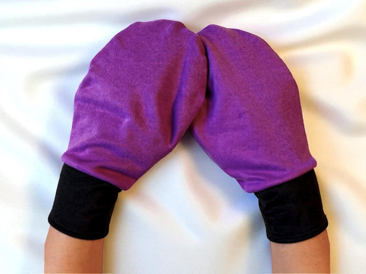 Supima Cotton Eczema Mittens/Special Needs Mitt’s /Purple/Black