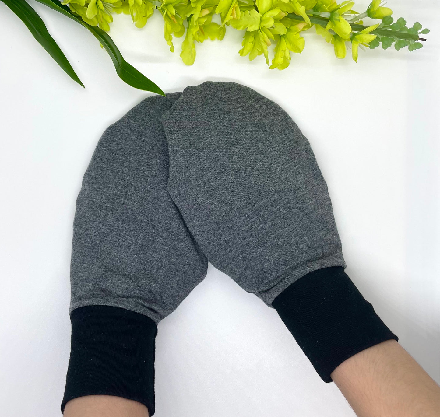 Special Needs Organic Cotton Eczema Mittens/Soft Fabric Face Protection Mitts for Elderly