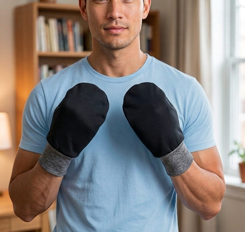 Unisex Special Needs Organic Cotton Eczema Mittens/Mitten for Elderly/ XL Size Black/ Grey Cuffs
