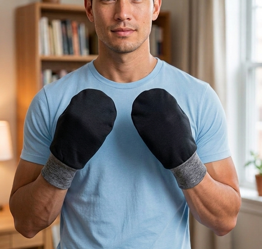 Unisex Special Needs Organic Cotton Eczema Mittens/Mitten for Elderly/ XL Size Black/ Grey Cuffs