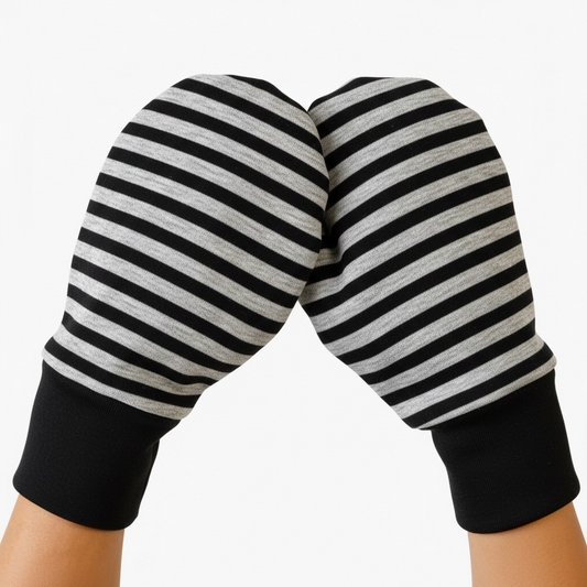Special Needs  Eczema and Sleep Striped Mittens