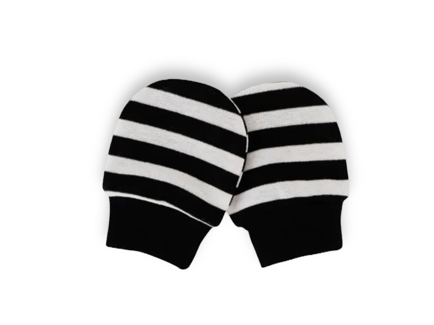 Black and White Striped High Contrast  Scratch Mittens/New Baby Sensory Mittens