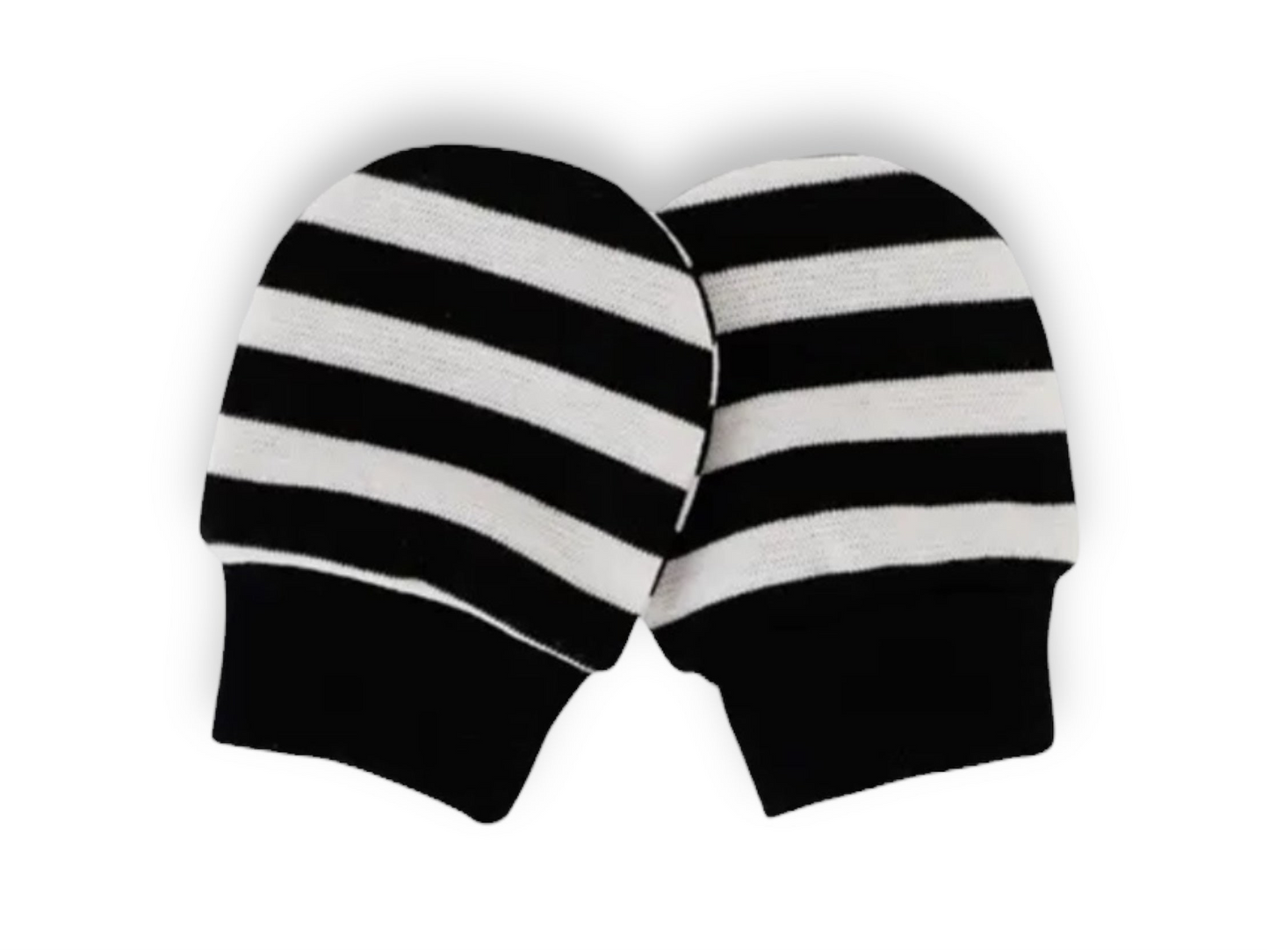 Black and White Striped High Contrast  Scratch Mittens/New Baby Sensory Mittens