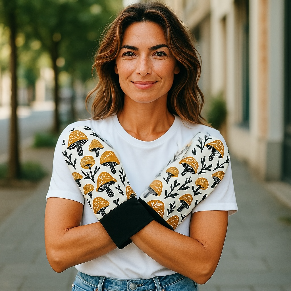 Mushrooms Print Special Care Mittens for Teens and Kids /Organic Cotton Eczema Hand Covers