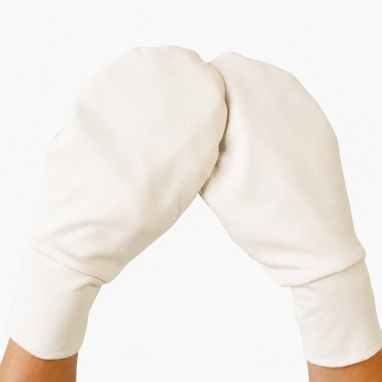 Organic Cotton White Eczema Mittens