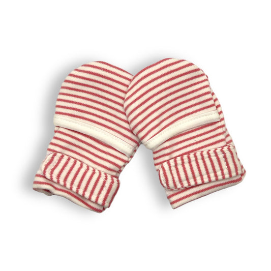 Scratch Mittens With adjustable Velcro Tabs/Striped Eczema Mittens for Girls 0-6 Months