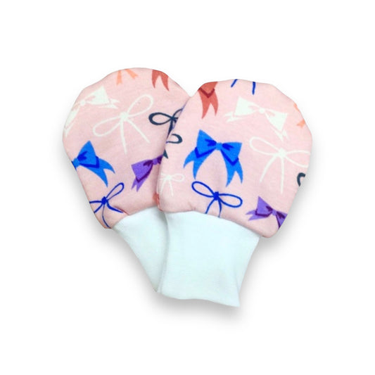 Ballerina Bows Scratch Mittens/ Baby Girl Mitts/Newborn Gift Gloves