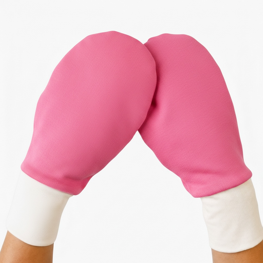 Adults Sleep Organic Cotton Pink Eczema Mittens