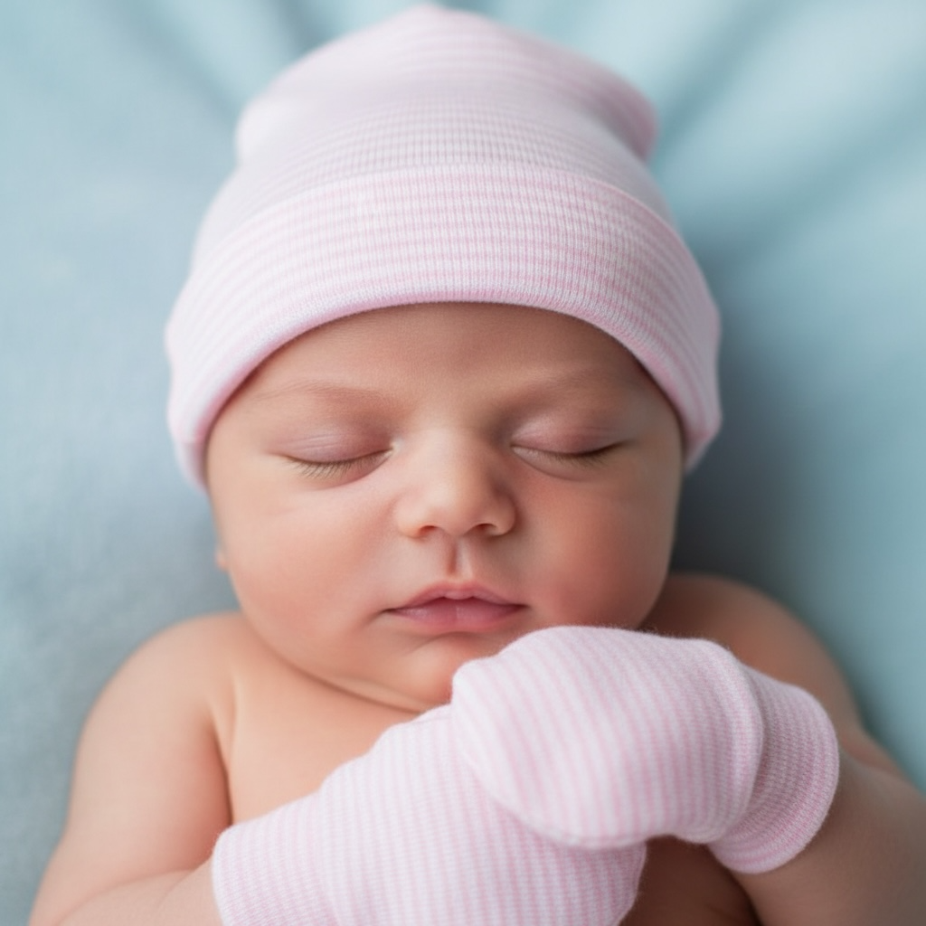 Bring Baby Home Newborn Hat and No scratch Mittens 2-piece Set