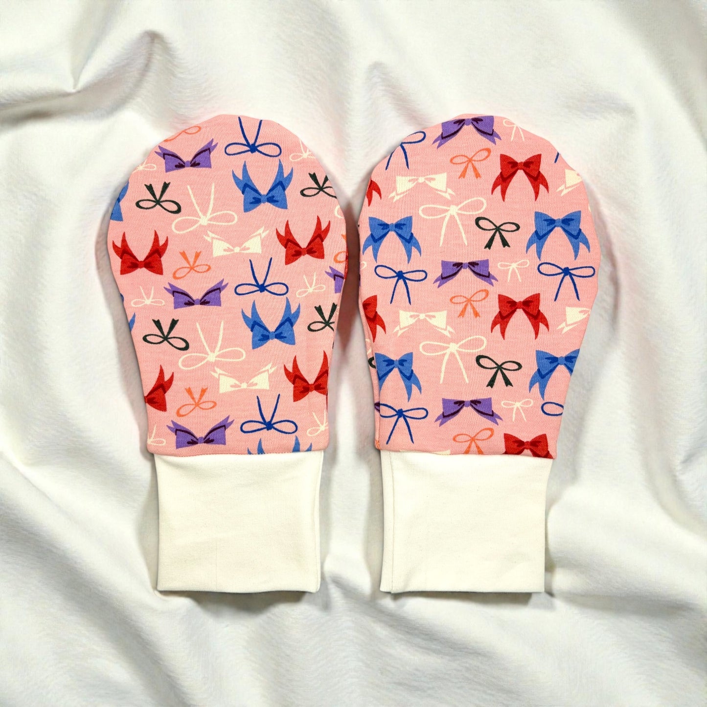 Ballerina Bows Cotton Print Eczema, Hand Covers for Teen Girls