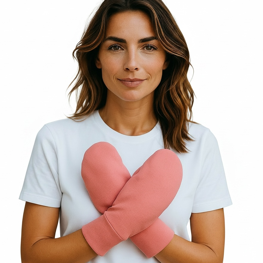 Organic Cotton  Eczema No-Scratch Mittens  Rose