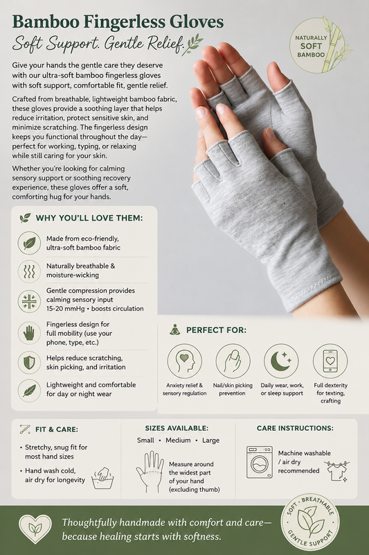 Therapeutic Care,Natural Bamboo Light Pressure Gloves