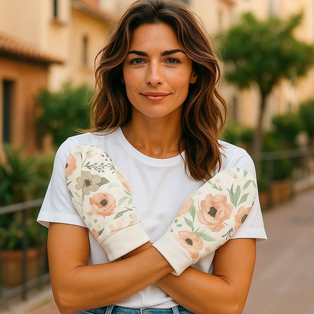 Floral Cotton Print Super Soft – Eczema, Hand Covers for Women